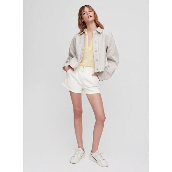 WILFRED FREE Aritzia Kelly High Rise Twill Tailored Short Sz 6 Red - Picture 2 of 8